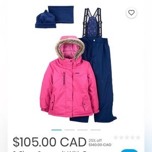 NWT Carters Girls Size 5 Snowsuit